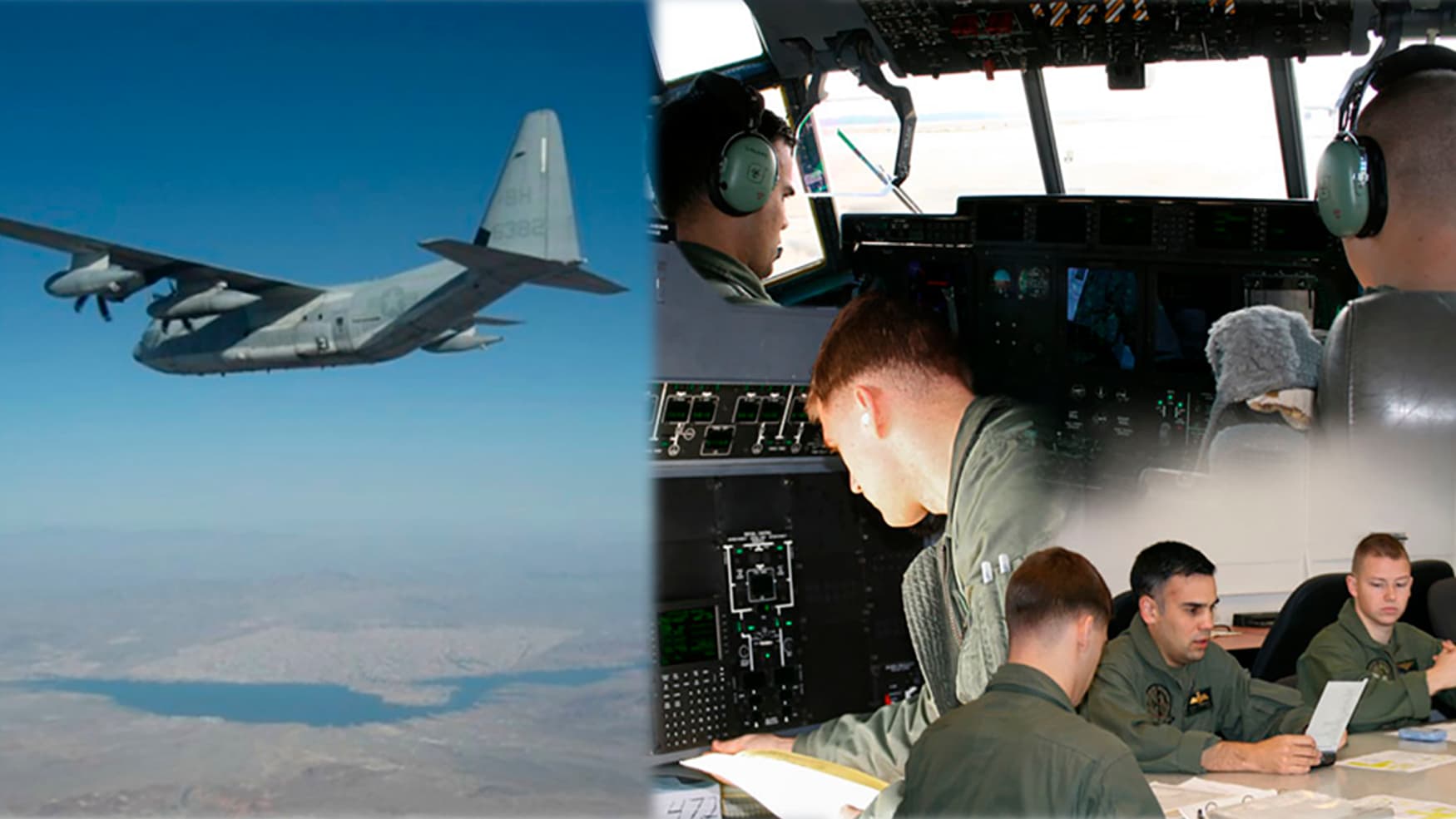 Aircrew training team posing in front of aircraft